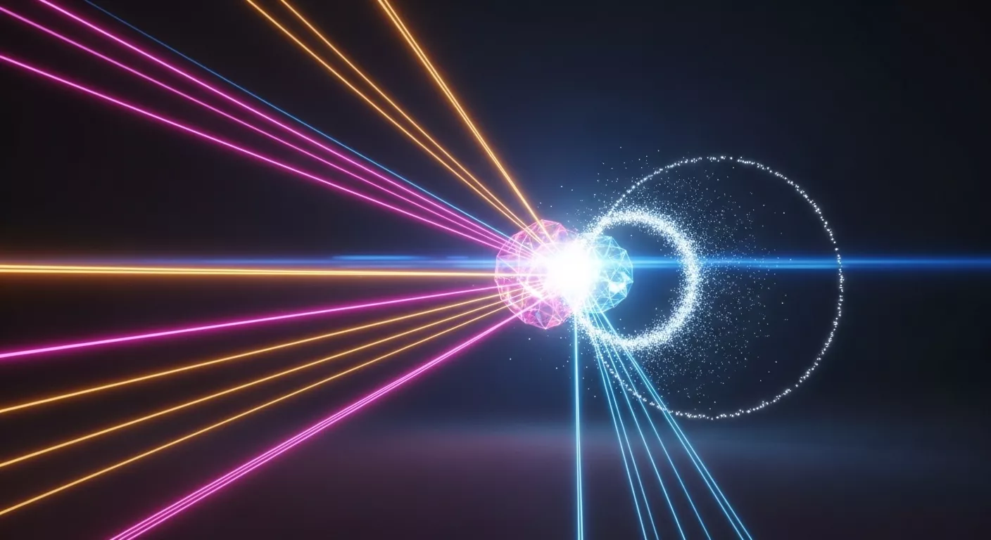 Abstract visualization of a targeted advertising campaign impacting its target