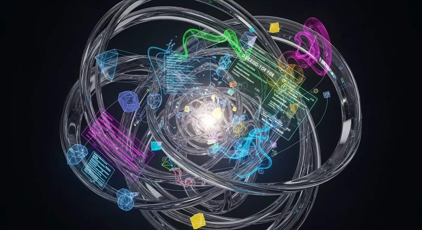 Abstract visualization of creative design processes converging