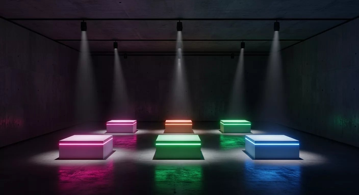 Abstract visualization of a curated gallery of digital projects.